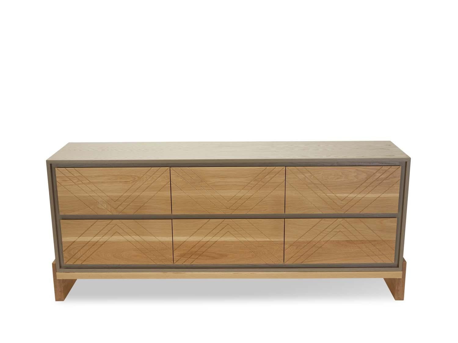 The Platform Chest is a six drawer chest with a solid American walnut or white oak front and base, with scribed drawers.

The Lawson-Fenning Collection is designed and handmade in Los Angeles, California.
 