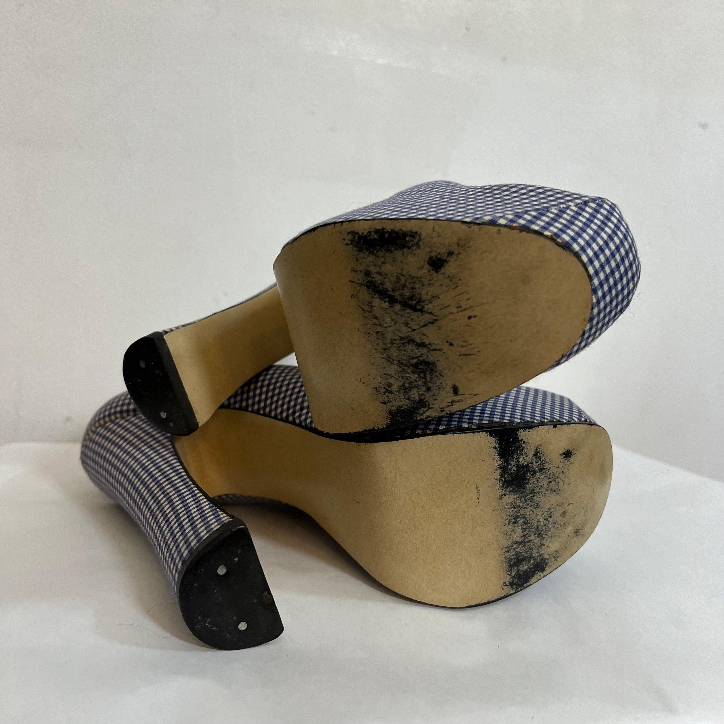 Platform heels 1993 Vivienne Westwood gingham For Sale 1