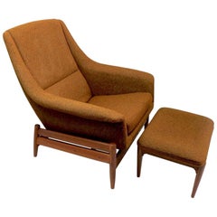 Platform Rocking Lounge Chair and Ottoman by Hjelle