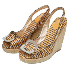 Platform shoes in jacquard fabric and rope ROGER VIVIER