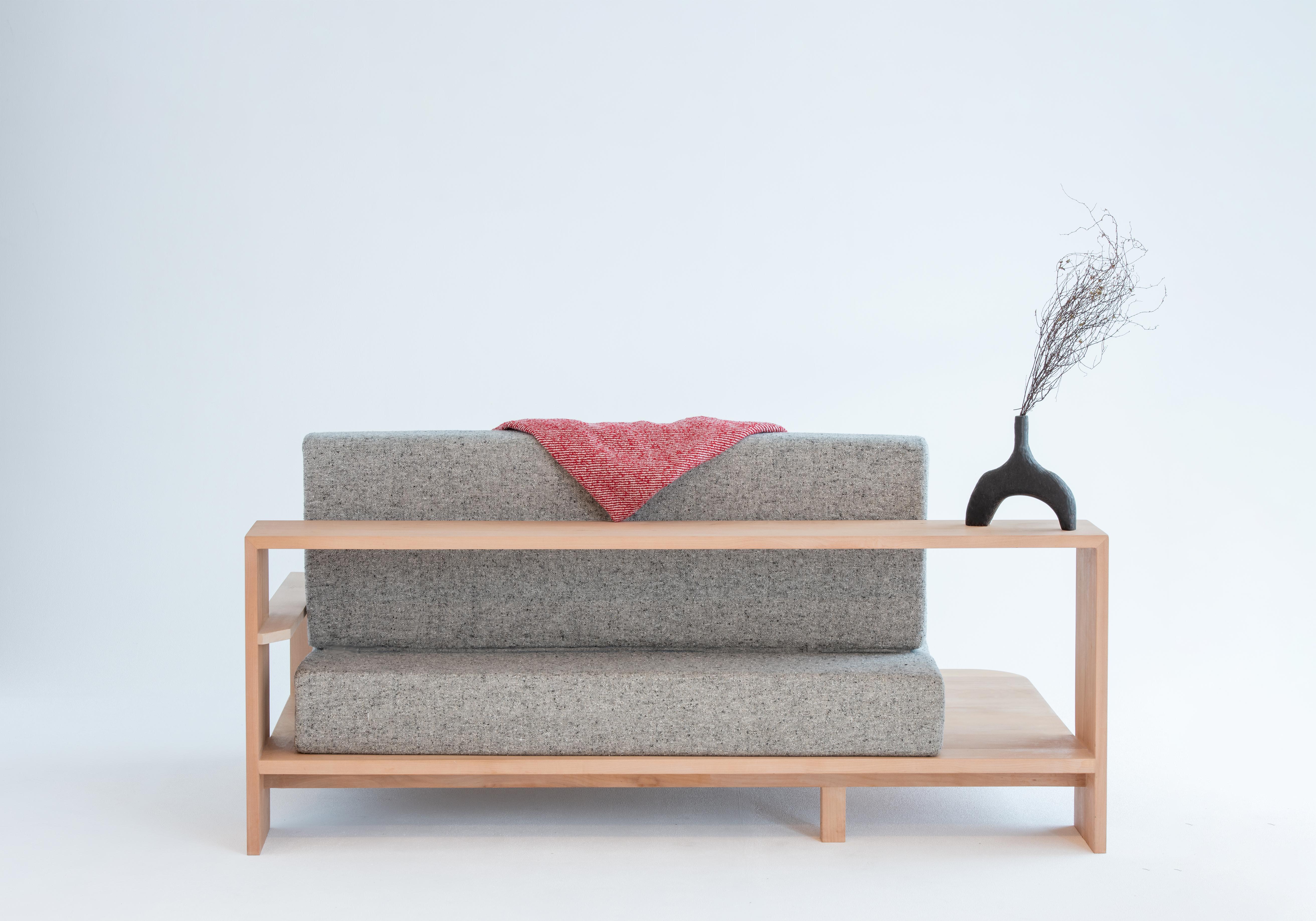 Falegnameria Divano a piattaforma in faggio massiccio di ispirazione giapponese minimalista dello Studio A. Gandon in vendita