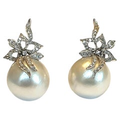 Boucles d'oreilles en perles d'érable avec 78 diamants de 0, 79 carat, 1950