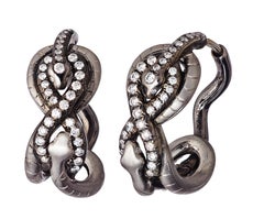 Pendientes de plata platino rodio blanco diamantes AENEA Jewellery