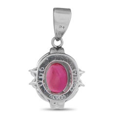 Platinum 0.06ct Diamond and Ruby Pendant MF24-121625