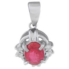 Platinum 0.06ct Diamond and Ruby Pendant MF24-121625 Platinum 0.06ct Diamond and Ruby Pendant MF24-121625