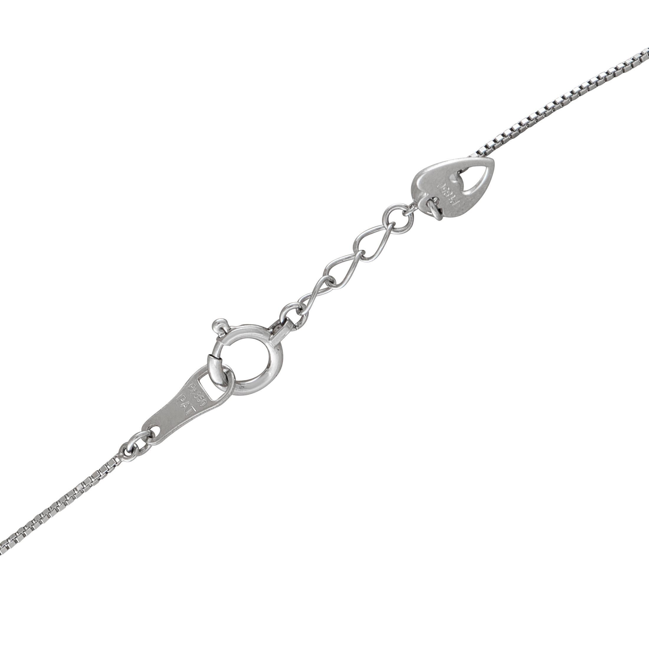 Round Cut Platinum 0.08ct Diamond and Aquamarine Necklace MF08-101525 For Sale