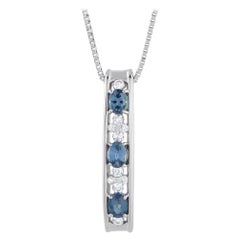 Platinum 0.10ct Diamond and Alexandrite Bar Necklace MF11-101525
