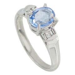 Bague en platine 0,11ct diamant et saphir MF07-110625