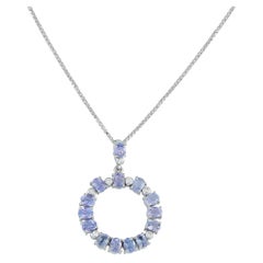 Platinum 0.11ct Diamond and Tanzanite Necklace MF72-101525
