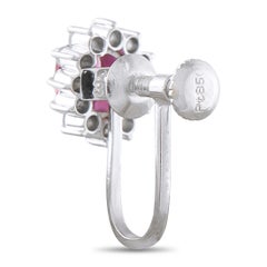 Orecchini in platino con diamanti e rubini da 0,15 carati MF35-031326