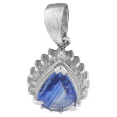 Platinum 0.15ct Diamond and Sapphire Pendant MF05-121625