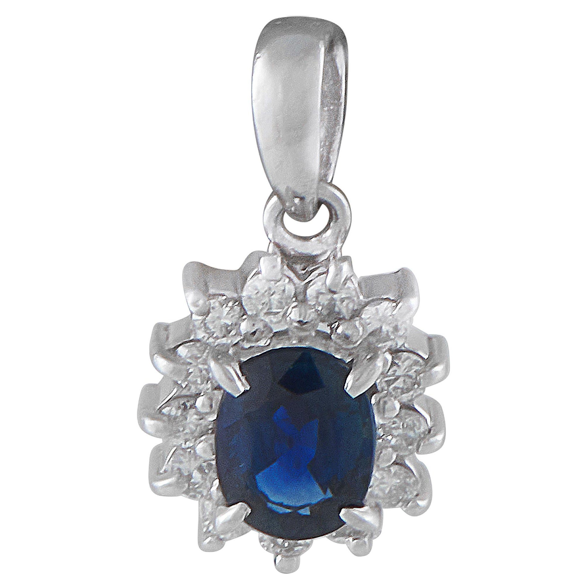 Platinum 0.15ct Diamond and Sapphire Pendant MF27-121625