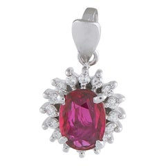 Platinum 0.16ct Diamond and Ruby Pendant MF14-101525