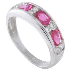 Anillo de platino con diamantes y zafiros de 0,16 ct MF29-041426