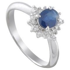 Platinum 0.17ct Diamond and Sapphire Ring MF70-101625