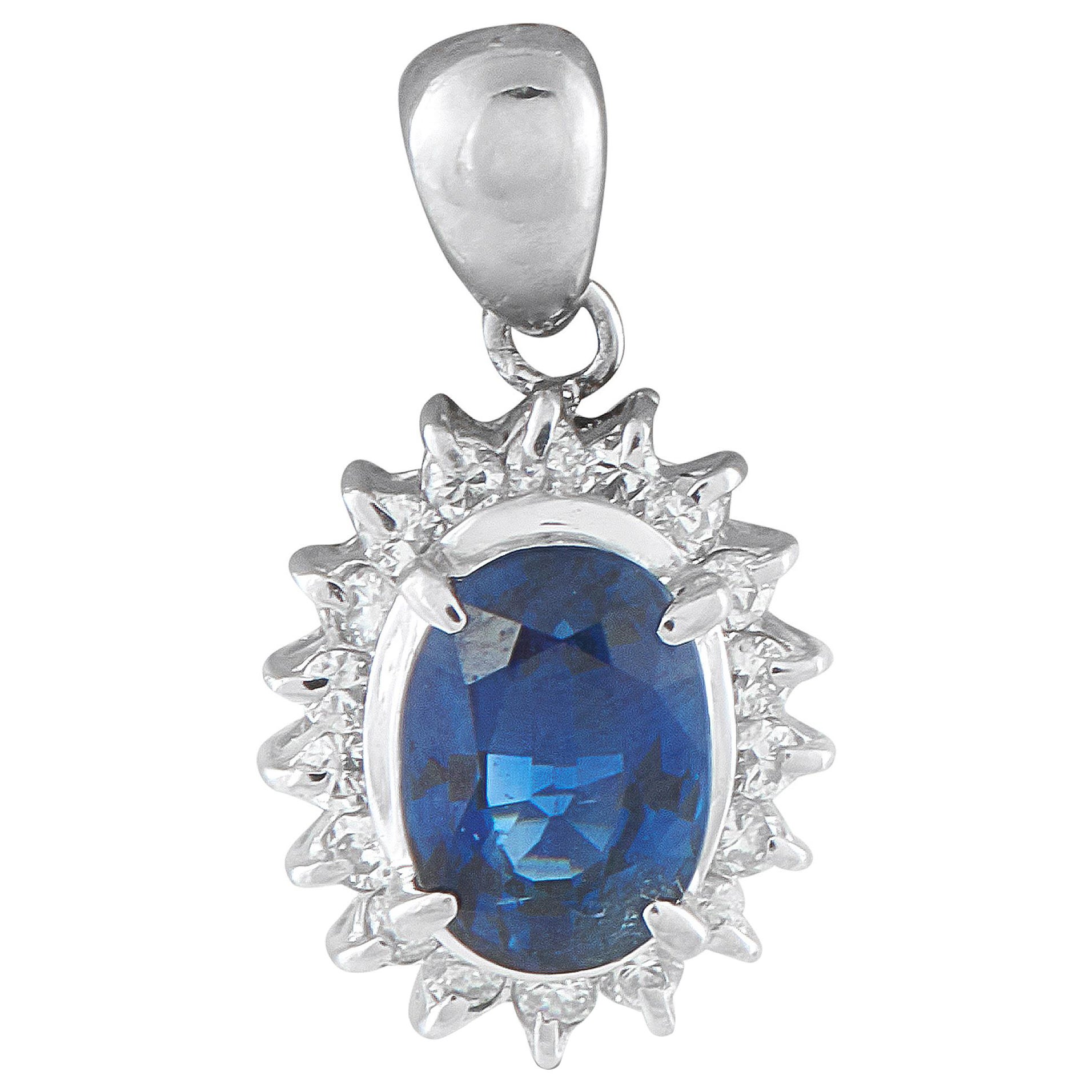Platinum 0.18ct Diamond and Sapphire Pendant MF29-110525