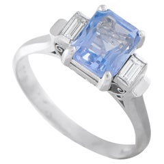 Anello in platino con diamante e zaffiro da 0,18 carati MF68-101625