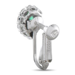 Orecchini in platino con diamanti e smeraldi da 0,20 carati MF34-031326