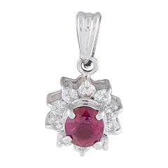 Platinum 0.20ct Diamond and Ruby Pendant MF07-121625
