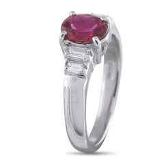 Platinum 0.20ct Diamond and Ruby Ring MF11-101725