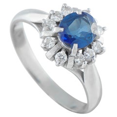 Platinum 0.20ct Diamond and Sapphire Ring MF35-101625