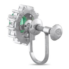 Orecchini in platino con diamanti e smeraldi da 0,21 carati MF33-031326