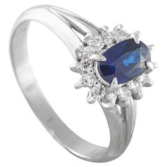 Platinum 0.21ct Diamond and Sapphire Ring MF11-121625