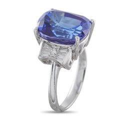 Platinum 0.21ct Diamond and Tanzanite Ring MF05-123025