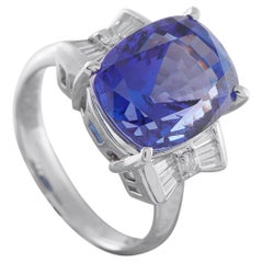 Platinum 0.21ct Diamond and Tanzanite Ring MF05-123025