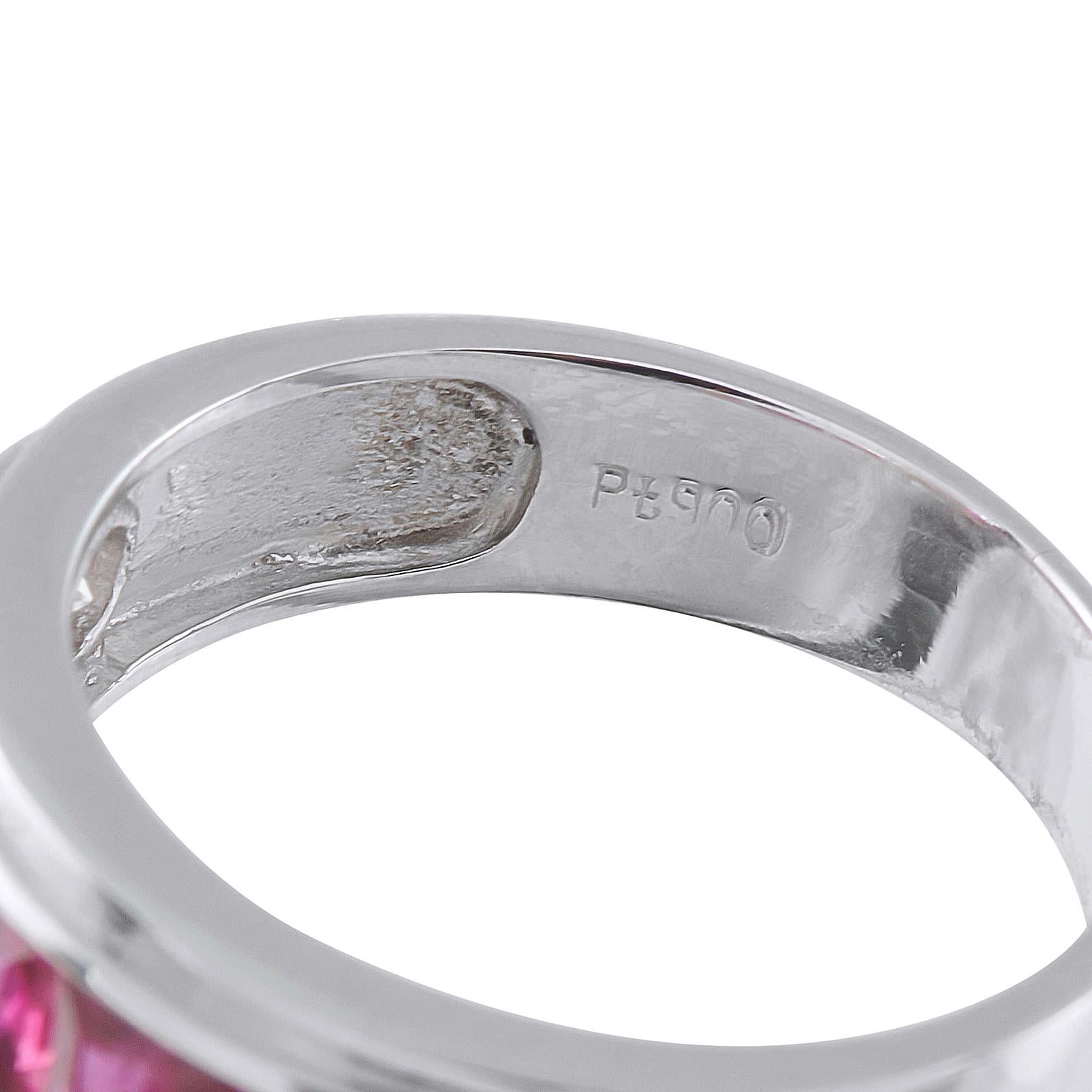 Platinum 0.23ct Diamond and Ruby Ring MF18-101625 In Excellent Condition For Sale In Southampton, PA