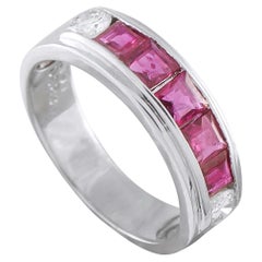 Platinum 0.23ct Diamond and Ruby Ring MF18-101625