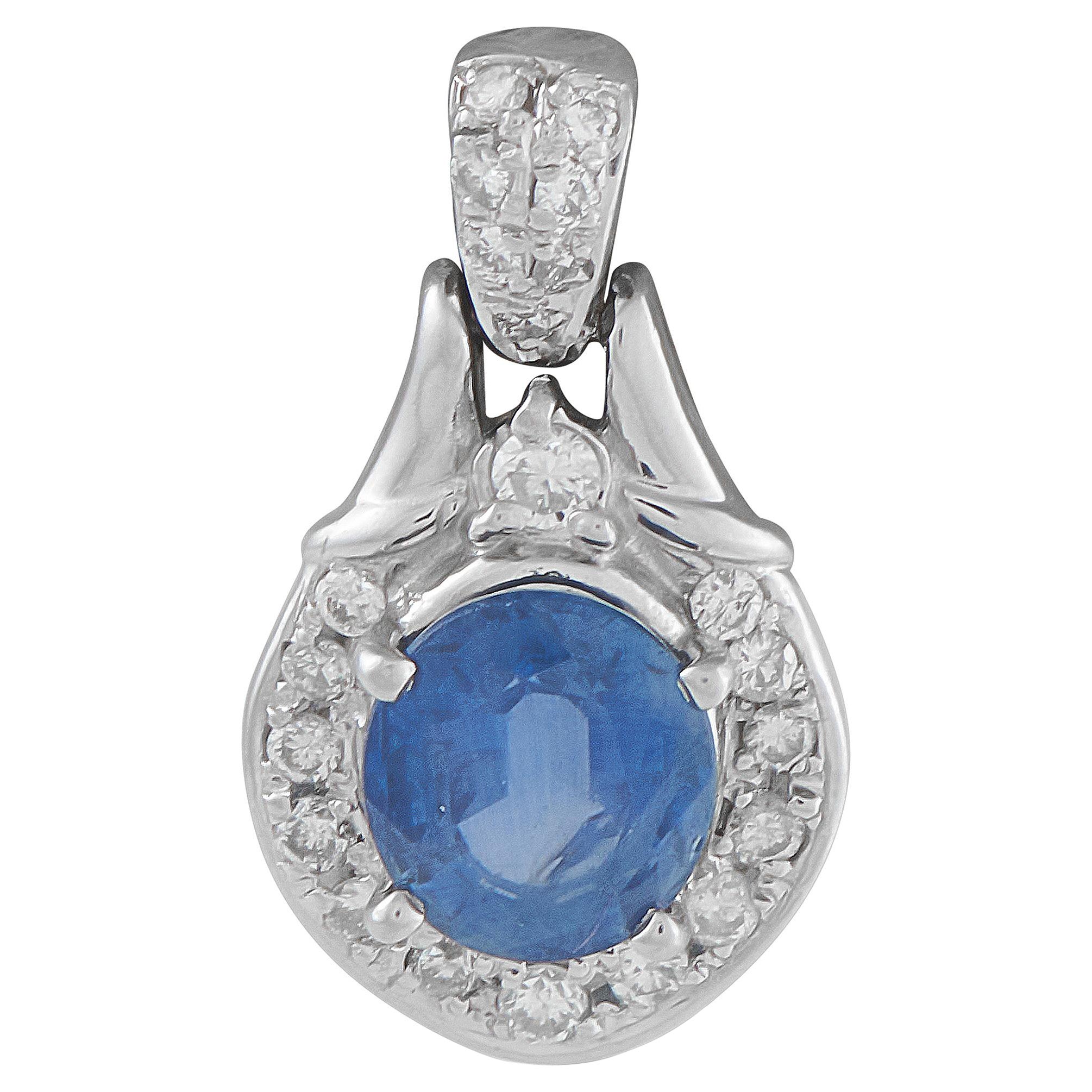 Platinum 0.23ct Diamond and Sapphire Pendant MF36-101525