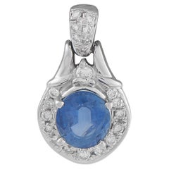 Pendentif en platine 0,23ct diamant et saphir MF36-101525