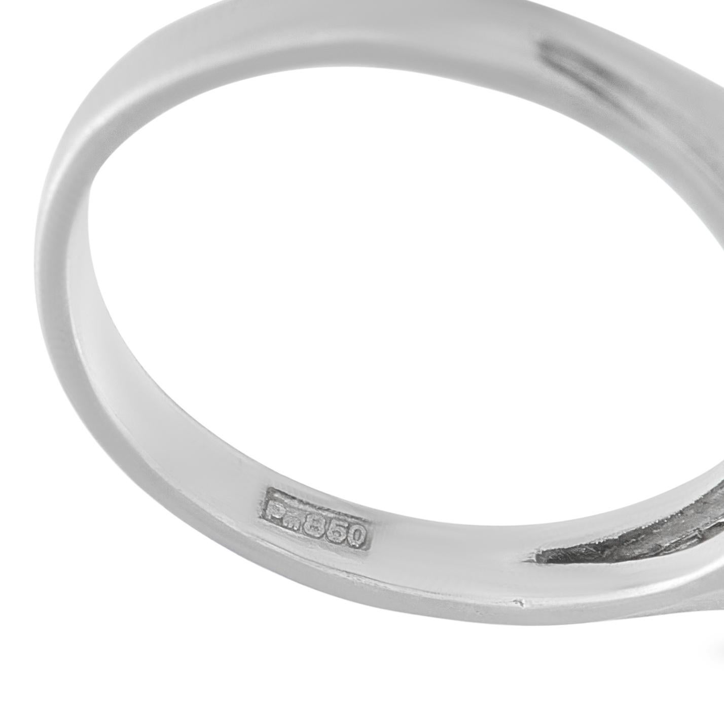 Platinum 0.24ct Diamond and Emerald Ring MF11-110425 en Excelente estado para la venta en Southampton, PA