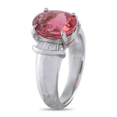 Platinum 0.24ct Diamond and Tourmaline Ring #5311