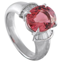 Platinum 0.24ct Diamond and Tourmaline Ring #5311