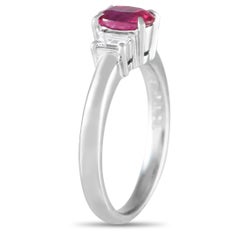 Platinum 0.25ct Diamond and Ruby Ring MF28-112924
