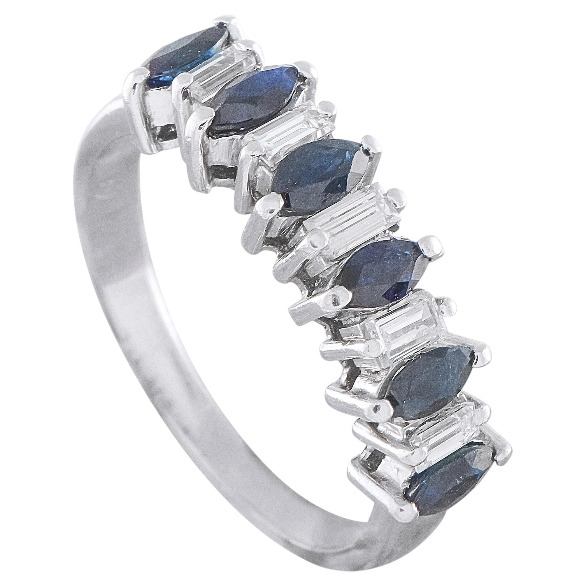 Platinum 0.25ct Diamond and Sapphire Ring MF01-070726