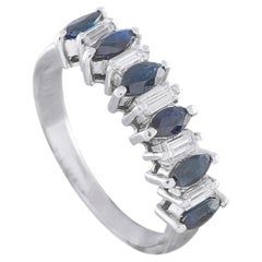 Platinum 0.25ct Diamond and Sapphire Ring MF01-070726