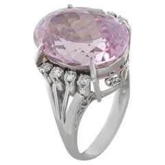 Platinum 0.26ct Diamond and Kunzite Ring MF47-052126