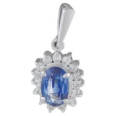 Platinum 0.26ct Diamond and Sapphire Pendant MF02-121625