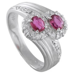Platinum 0.27ct Diamond and Ruby Ring MF19-121625