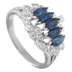 Platinum 0.27ct Diamond and Sapphire Ring MF67-101625