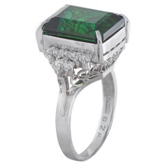 Platinum 0.28ct Diamond and Tourmaline Ring MF27-052126