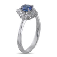 Platinum 0.29ct Diamond and Sapphire Ring  MF23-010226