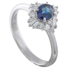 Platinum 0.29ct Diamond and Sapphire Ring  MF23-010226
