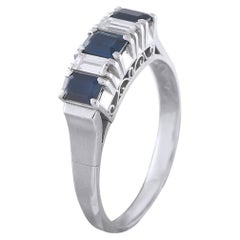 Platinum 0.29ct Diamond and Sapphire Ring MF42-052126