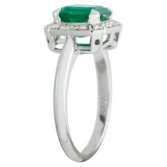 Platinum 0.30ct Diamond and Emerald Ring MF25-051526