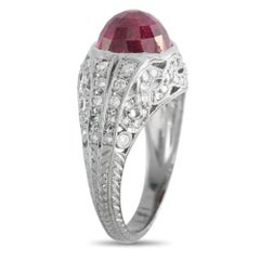 Platinum 0.30ct Diamond and Rubellite Ring  MF41-031726