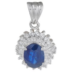 Pendentif en platine 0,30ct diamant et saphir MF33-101525